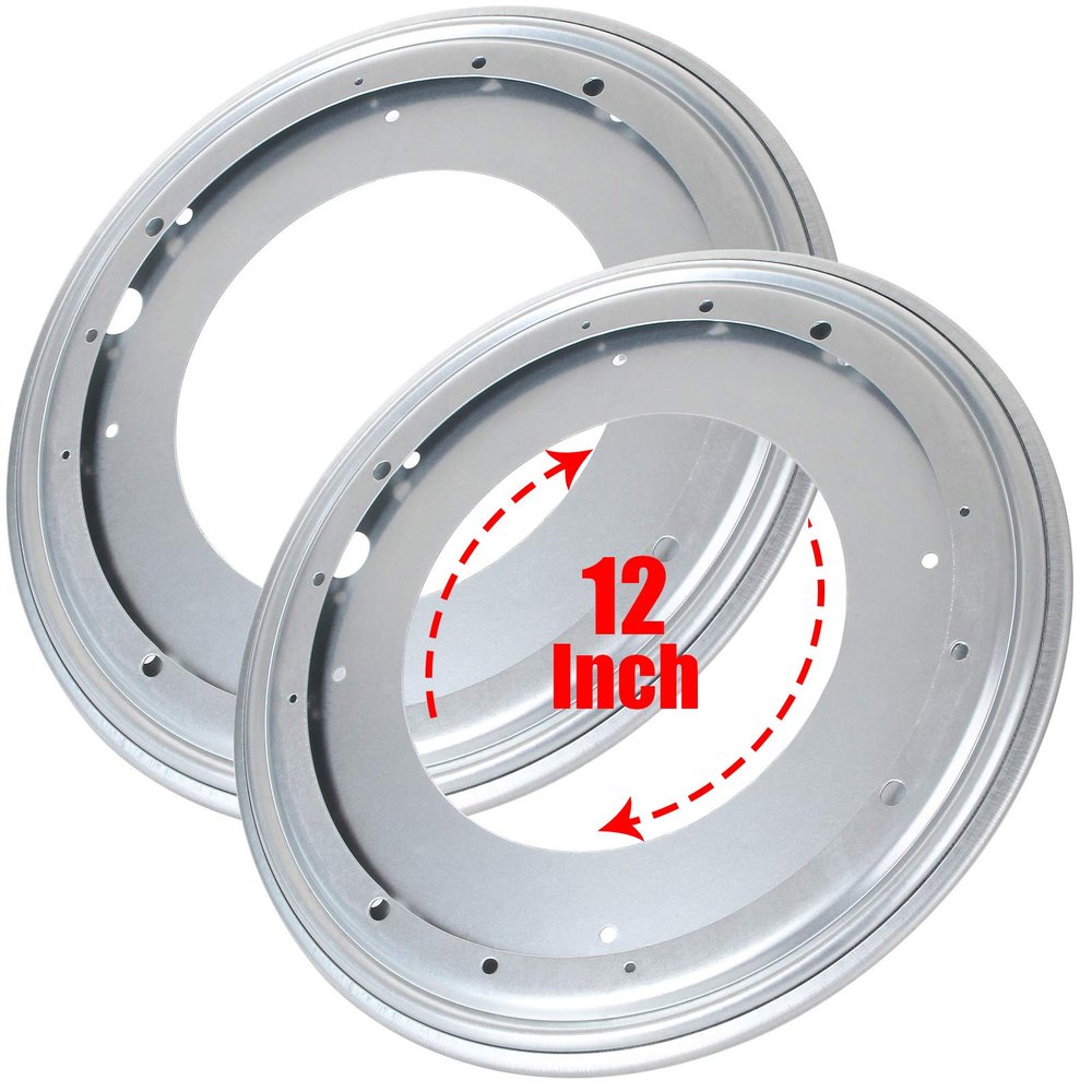 2Pack 12inch Lazy Susan Hardware, 5/16 Thick Turntable Bearings, 1000lbs Rotating Bearing Plate Heavy Duty for Rotating Table, Book Case, Serving Tray,DVD Tower, Corner Shelves, Shoe Rack