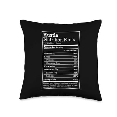 Hustle Nutrition Facts Hustle Hard Hip Hop Christmas Gift Throw Pillow