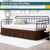 Ruffled Bed Skirt with Split Corners for Day beds Three Side Coverage, Easy fit, Made with Brushed Microfiber - 16" Drop Bedskirt Twin Size, Chocolate view 2