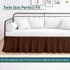 Ruffled Bed Skirt with Split Corners for Day beds Three Side Coverage, Easy fit, Made with Brushed Microfiber - 16" Drop Bedskirt Twin Size, Chocolate view 3
