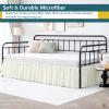 Ruffled Bed Skirt with Split Corners for Day beds Three Side Coverage, Easy fit, Made with Brushed Microfiber - 10" Drop Bedskirt Full Size, Ivory view 2