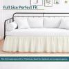 Ruffled Bed Skirt with Split Corners for Day beds Three Side Coverage, Easy fit, Made with Brushed Microfiber - 10" Drop Bedskirt Full Size, Ivory view 3