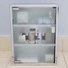 Home Basics Bathroom Medicine Cabinet (Silver) Wall Cabinet with Three Shelves | Wall-Mounted | Holds Pills, Beauty, and Makeup view 2