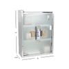 Home Basics Bathroom Medicine Cabinet (Silver) Wall Cabinet with Three Shelves | Wall-Mounted | Holds Pills, Beauty, and Makeup view 3