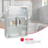 Home Basics Bathroom Medicine Cabinet (Silver) Wall Cabinet with Three Shelves | Wall-Mounted | Holds Pills, Beauty, and Makeup view 4
