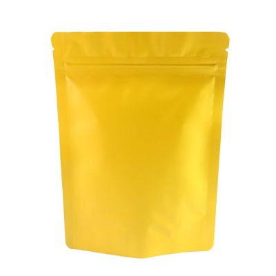 100 Double-Sided Color Stand-Up Food Storage Aluminum Mylar Resealable Pouch (7.9" x 11.4", Matte Gold Standup Bag)