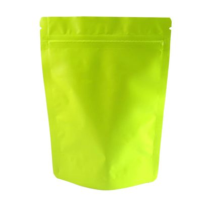 100 Double-Sided Color Stand-Up Food Storage Aluminum Mylar Resealable Pouch (7.9" x 11.4", Matte Green Standup Bag)