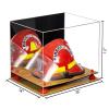 Better Display Cases Acrylic Fireman's Helmet Display Case - Large Rectangle Box with Mirror Case, Red Risers and Wood Base 18" x 14" x 12" (A014/V60) view 2