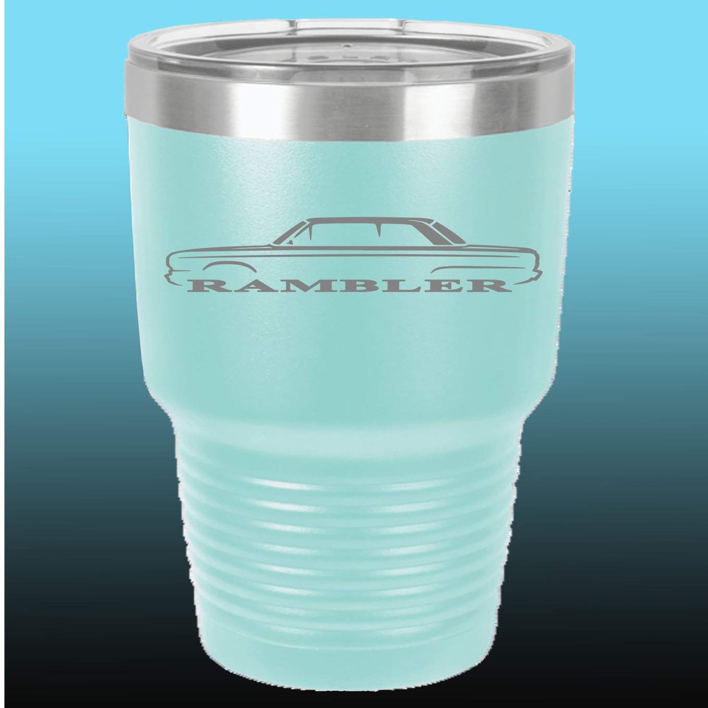 1965-69 AMC Rambler 30oz Stainless Steel Tumbler w/Clear Lid seafoam