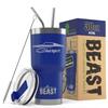 1966 1967 Charger Beast 30 oz Stainless Steel Insulated Tumbler w/Lid, 2 Straws, Brush and Gift Box royal view 1