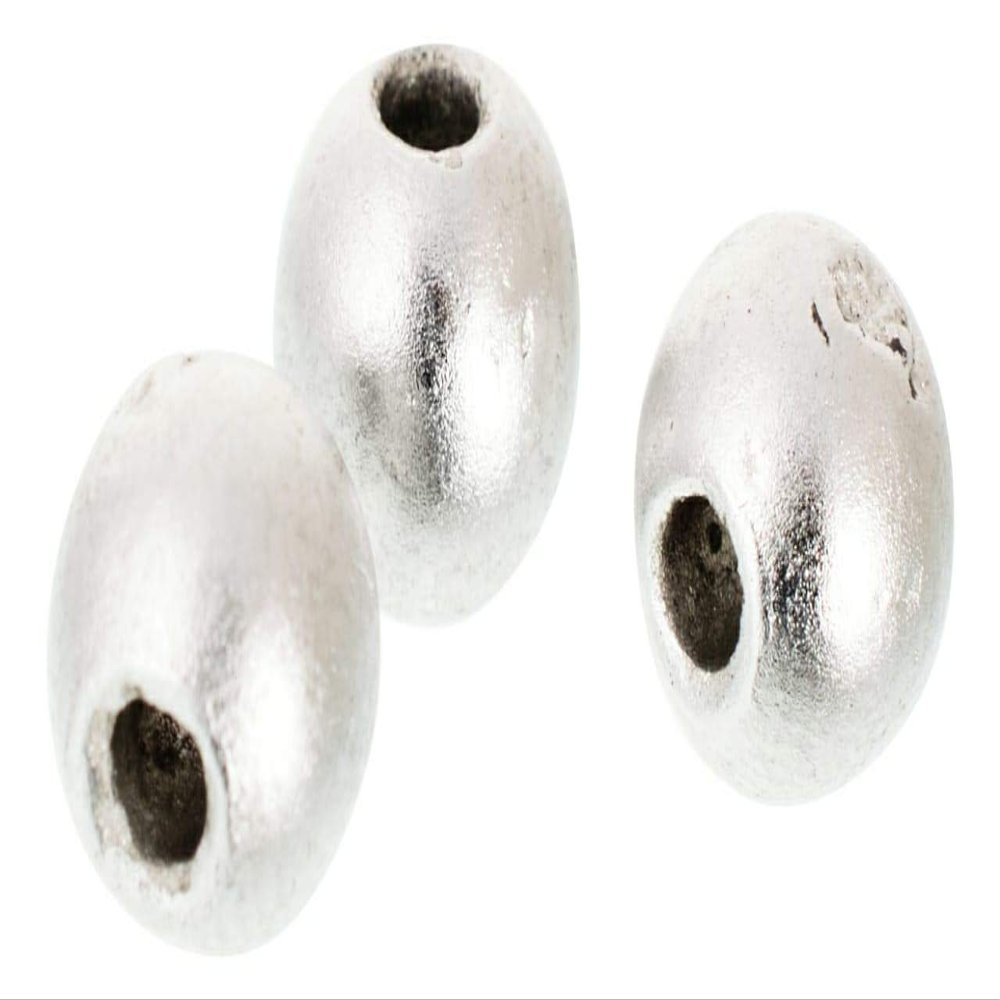 KESAR ZEMS Mercury Pearls Set of 3 Parad Beads. (1 X 1 X 0.7 CM, Silver) 10 Gm.