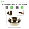 EcoQuality [24 PACK 5 Quart Medium Stainless Steel Mixing Bowl - Baking Bowl, Flat Base Bowl, Preparation Bowls - Great for Baking, Kitchens, Chef's, Home use (5 qt) view 3