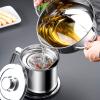 AIZYR Mini Tempura Deep Fryer Pot - Stainless Steel Fryer Pot with Thermometer/Basket Draining Rack for Chicken French Fries Fish Onion Ring,20cm view 2