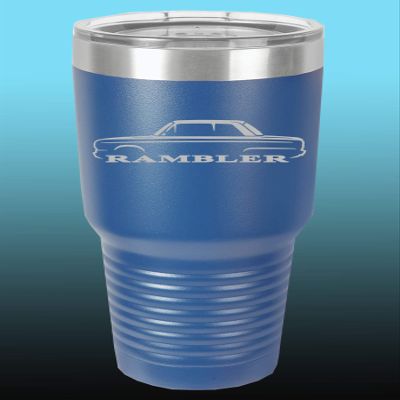 1965-69 AMC Rambler 30oz Stainless Steel Tumbler w/Clear Lid royal