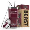 1966 1967 Charger Beast 30 oz Stainless Steel Insulated Tumbler w/Lid, 2 Straws, Brush and Gift Box maroon view 1