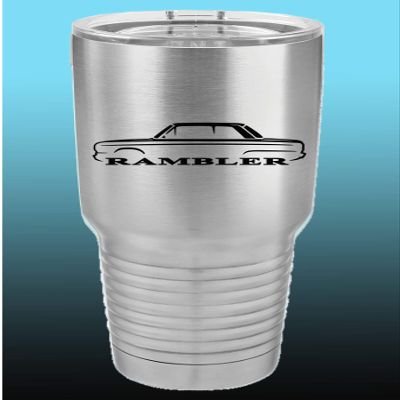 1965-69 AMC Rambler 30oz Stainless Steel Tumbler w/Clear Lid stainless
