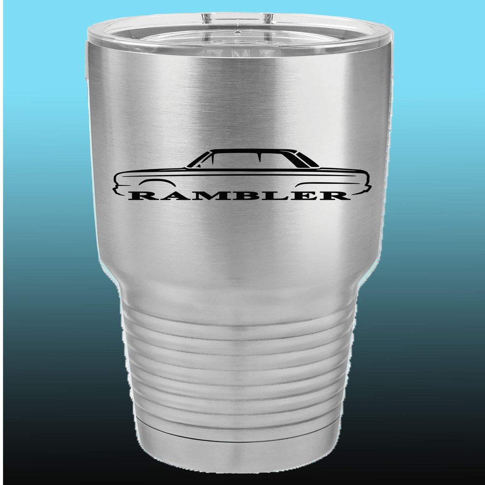 1965-69 AMC Rambler 30oz Stainless Steel Tumbler w/Clear Lid stainless