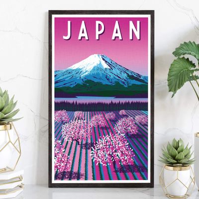 Japan 3, Retro Style Travel Poster, Vintage Rustic Poster Print, Home Office Wall Decoration, Japan 3 Country Map Poster - 16 * 24 Inches