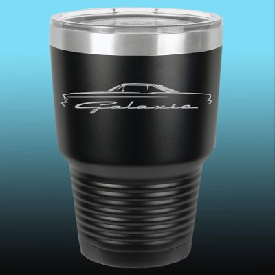1965 1966 Ford Galaxie Hardtop 30oz Stainless Steel Tumbler w/Clear Lid black