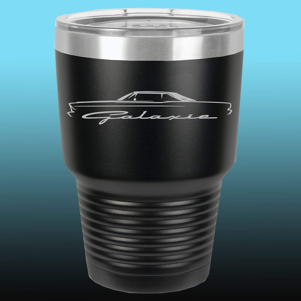 1965 1966 Ford Galaxie Hardtop 30oz Stainless Steel Tumbler w/Clear Lid black