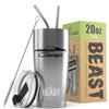 1966 1967 Charger Beast 20 oz Stainless Steel Insulated Tumbler w/Lid, 2 Straws, Brush and Gift Box stainless view 1
