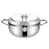 AIZYR 304 Stainless Steel Tempura Deep Fryer Pot - Japanese Covered Deep Fryer with Thermometer and Oil Drip Rack Lid for Kitchen Cooking,20cm view 1