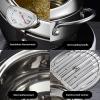 AIZYR 304 Stainless Steel Tempura Deep Fryer Pot - Japanese Covered Deep Fryer with Thermometer and Oil Drip Rack Lid for Kitchen Cooking,20cm view 3