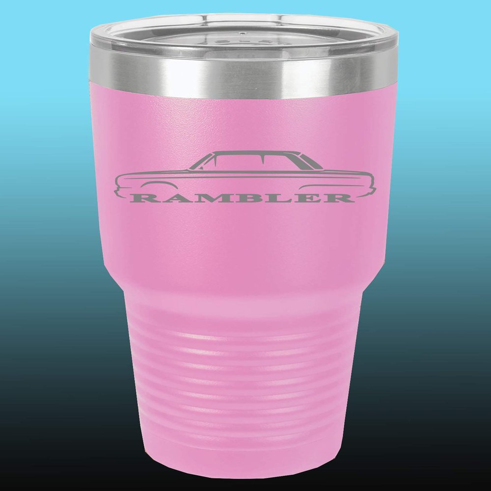 1965-69 AMC Rambler 30oz Stainless Steel Tumbler w/Clear Lid lavender