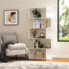 Yusong Bookshelf 5-Tier, Geometric Bookcase S Shaped Book Shelves for Bedroom, Modern Wood Decorative Display Shelf Book Case for Home Office, White view 2