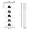 Yusong Bookshelf 5-Tier, Geometric Bookcase S Shaped Book Shelves for Bedroom, Modern Wood Decorative Display Shelf Book Case for Home Office, White view 3