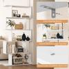 Yusong Bookshelf 5-Tier, Geometric Bookcase S Shaped Book Shelves for Bedroom, Modern Wood Decorative Display Shelf Book Case for Home Office, White view 4