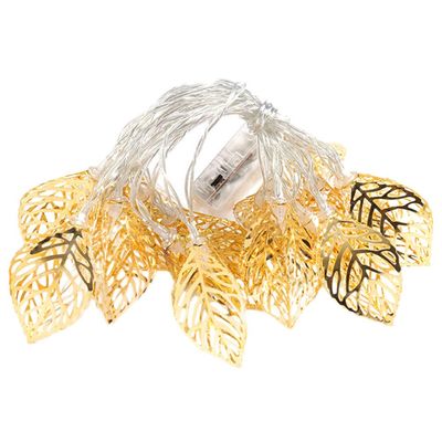 Uonlytech Golden Leaf LED String Light Iron Decorative Lamp