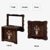 Solid Wood Shoe Changing Stool Folding Wall-Mounted Stool Leather Cushion Hand-Patterned Design Strong Load-Bearing Capacity Grooved Handle Wear-Resistant view 3