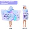 Bonsai Tree Mermaid Kids Hooded Beach Towel, Mermaid Tail Microfiber Hooded Poncho Towel for Girls 30x50, Mermaid Scales Pink Soft Absorbent Bath Towels Bathrobe with Hood for Swin Pool view 3