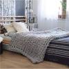 Knitted Blanket Throw Chunky Grey, Chunky Knit Throw Blankets for Bed by Soft Knitting Stylish & Cosy Throw for Bed Sofa Home Decor Super Large Mat Rug- 32x40inch view 2