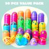 JOYIN 200 Pcs Plastic Printed Bright Easter Eggs 2.3" Tall for Easter Hunt, Basket Stuffers Fillers, Classroom Prize Supplies, Filling Treats and Party Favor view 2