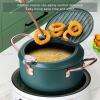 AIZYR Potable Deep Frying Pot with Thermometer and Lid, Mini Tempura Fryer Fry Pan with Drainer Rack for Frying Tempura, French Fries, Shrimp,24cm view 2