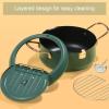 AIZYR Potable Deep Frying Pot with Thermometer and Lid, Mini Tempura Fryer Fry Pan with Drainer Rack for Frying Tempura, French Fries, Shrimp,24cm view 3