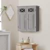 Teamson Home Dawson Contemporary Removable Wooden Wall Cabinet- Gray view 2