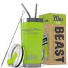 1966 1967 Charger Beast 20 oz Stainless Steel Insulated Tumbler w/Lid, 2 Straws, Brush and Gift Box lime view 1