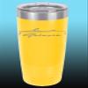 1965 1966 Ford Galaxie Convertible 20oz Stainless Steel Tumbler w/Clear Lid yellow view 1