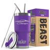 1966 1967 Charger Beast 30 oz Stainless Steel Insulated Tumbler w/Lid, 2 Straws, Brush and Gift Box purple view 1