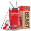1966 1967 Charger Beast 20 oz Stainless Steel Insulated Tumbler w/Lid, 2 Straws, Brush and Gift Box red view 1