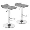 onEveryBaby Modern Bar Stools Set of 2, Swivel Adjustable Counter Height Bar Foot Stool,Bar Chairs for Dining Kitchen Room (Grey, Cotton & Linen Fabric) view 1