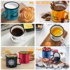 TeamFar Coffee Mug, 16 OZ Multi Colors Enamel Tea Mug Set of 6, Camp Drinking Cups with Patterns for Milk Tea, Non-Toxic & Portable, Lightweight & Sturdy, Wide Handle & Smooth Rim, Easy Clean view 3