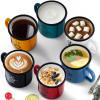 TeamFar Coffee Mug, 16 OZ Multi Colors Enamel Tea Mug Set of 6, Camp Drinking Cups with Patterns for Milk Tea, Non-Toxic & Portable, Lightweight & Sturdy, Wide Handle & Smooth Rim, Easy Clean view 4