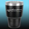 1965 1966 Ford Mustang Convertible 30oz Stainless Steel Tumbler w/Clear Lid black view 1
