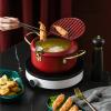 AIZYR Japanese Tempura Deep Fryer Pot - Non-Stick Oil Frying Panwith Thermometer and Oil Drip Rack Lid for Chicken French Fries Fish and Shrimp,C,Pot view 4