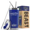 1966 1967 Charger Beast 20 oz Stainless Steel Insulated Tumbler w/Lid, 2 Straws, Brush and Gift Box royal view 1