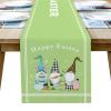 Easter Table Runner Bunny Ears Gnomes Dresser Scarves Easter Eggs Green Check Plaid Leopard Animal Skin Non-Slip Runner Tablecloth for Happy Easter Spring Holiday Dinner Parties Home Decor 13x120inch view 1